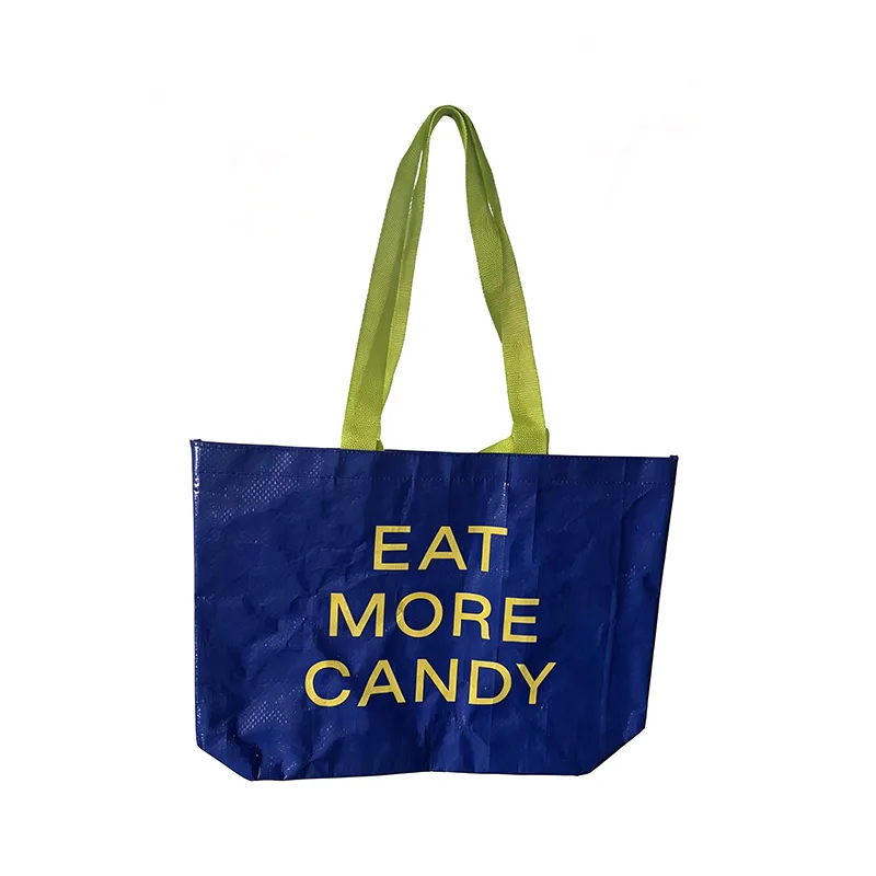 Sac tissé réutilisable pliable pour le shopping